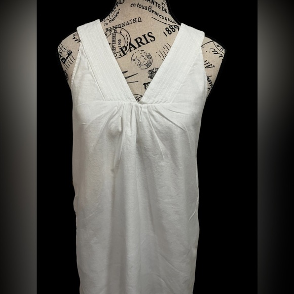 OLD NAVY WHITE LINEN DRESS S - Picture 2 of 7